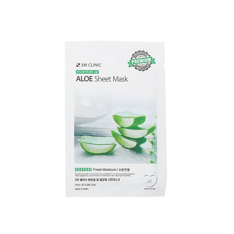 3W Clinic Essential Up Aloe Sheet Mask 25ml