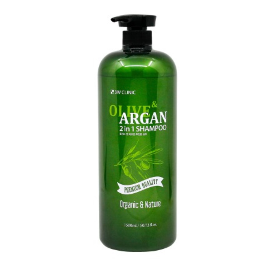 3W Clinic Olive And Argan 2 In 1 Shampoo 1500ml