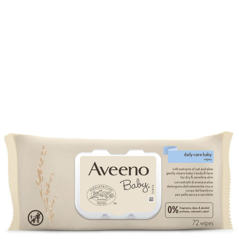 Aveeno Baby Daily Care Baby Wipes For Dry & Sensitive Skin 72 Wipes