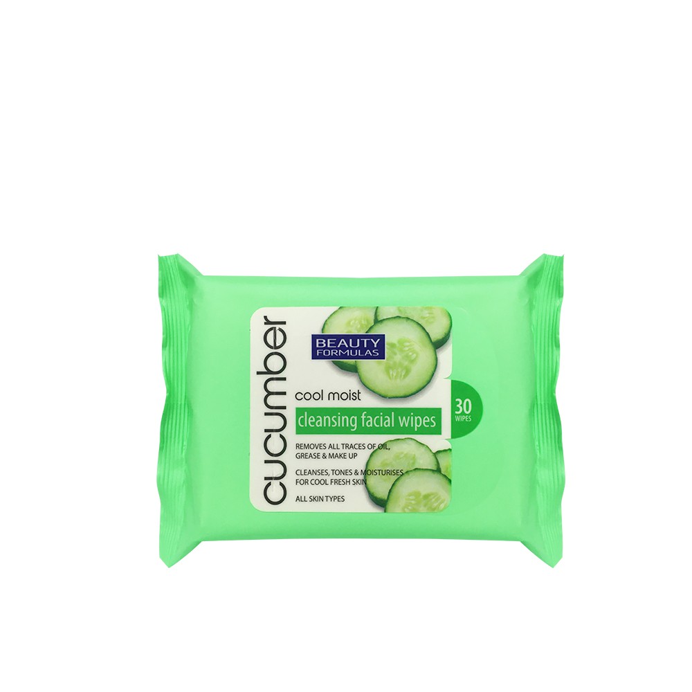 Beauty Formulas Cucumber Cleansing Facial Wipes 30 Wipes