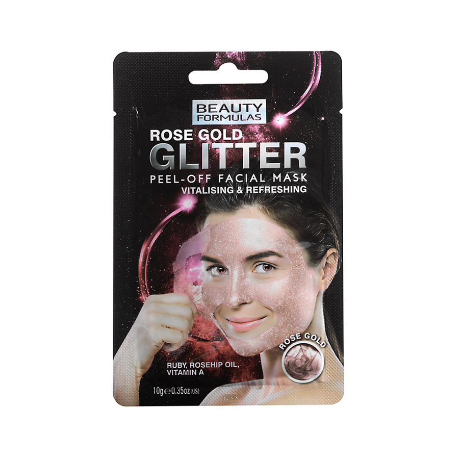Beauty Formulas Rose Gold Glitter Peel Off Mask 10g