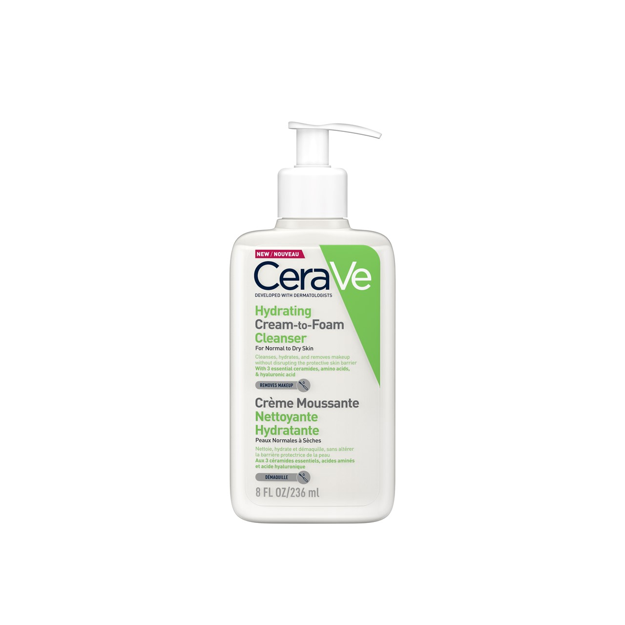 CeraVe Hydrating Cream To Foam Cleanser for Normal to Dry Skin 236ml