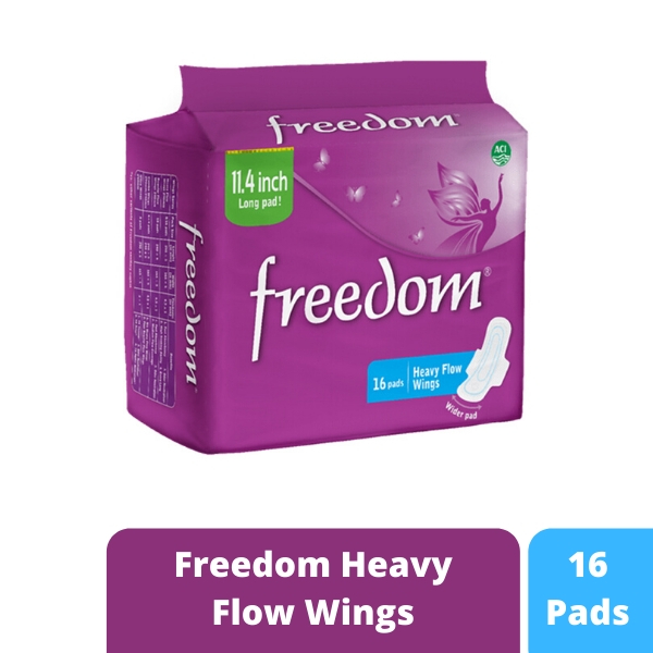 Freedom Heavy Flow Wings Sanitary Napkin 16 Pads