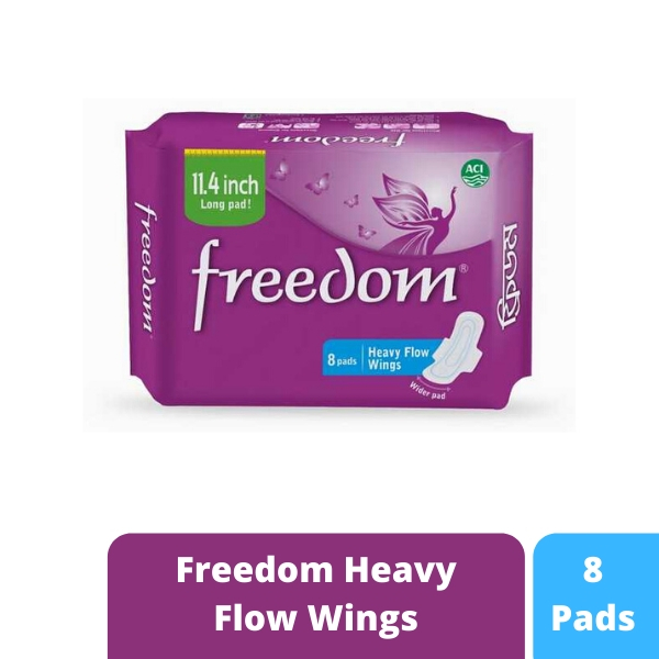 Freedom Heavy Flow Wings Sanitary Napkin 8 Pads